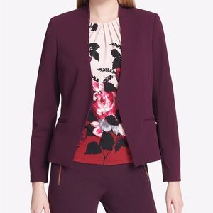 Calvin Klein Collarless Open-Front Blazer, 6